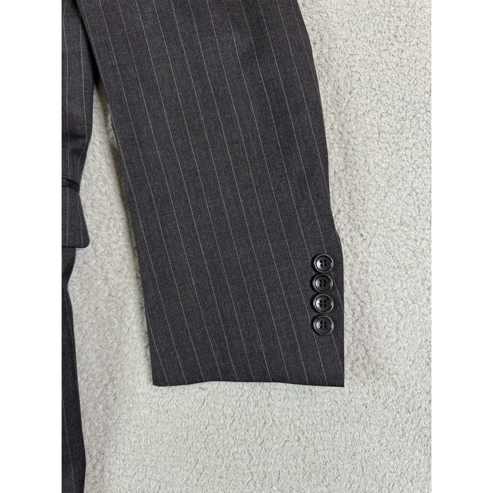 Brooks Brothers Suit Jacket 42 R Charcoal Wool Striped Estrato Fitzgerald USA - Picture 2 of 16